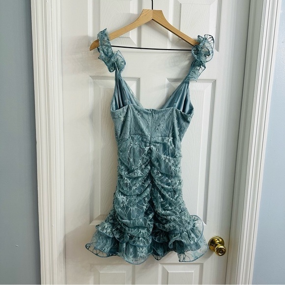 Angel Biba Dress Mini Lace Fairy Pastel Coquette Fitted Ruffle Size Small - Picture 5 of 9